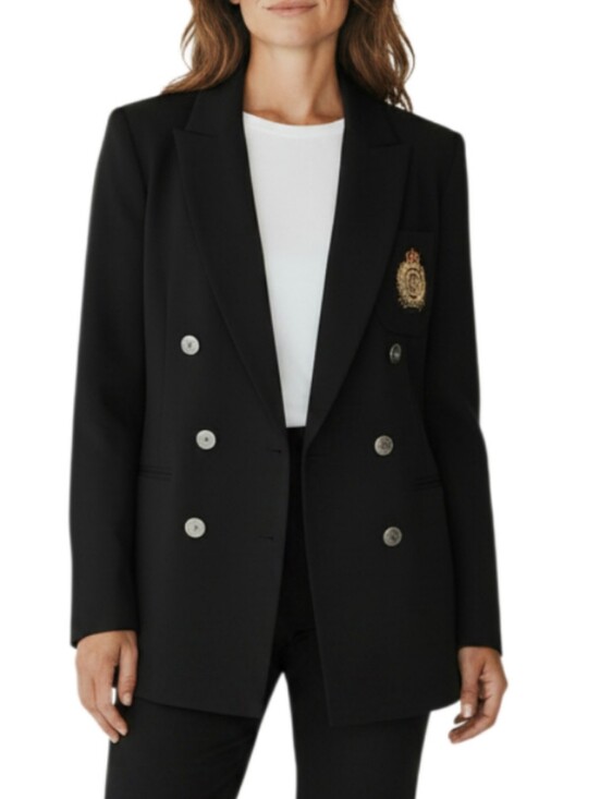 Nautica Jackets & Blazers - Vintage Nautica Black Blazer Size 14 Embroidered Crest Quiet Luxury Preppy